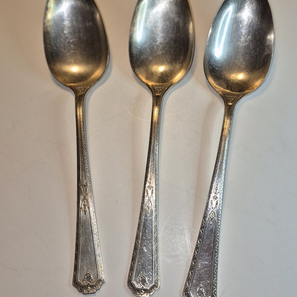 Vintage ONEIDA COMMUNITY PLATE Guardian Pattern 3 Serving Spoons